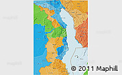 Political 3D Map of Northern, political shades outside