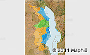 Political 3D Map of Northern, satellite outside