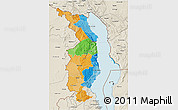 Political 3D Map of Northern, shaded relief outside