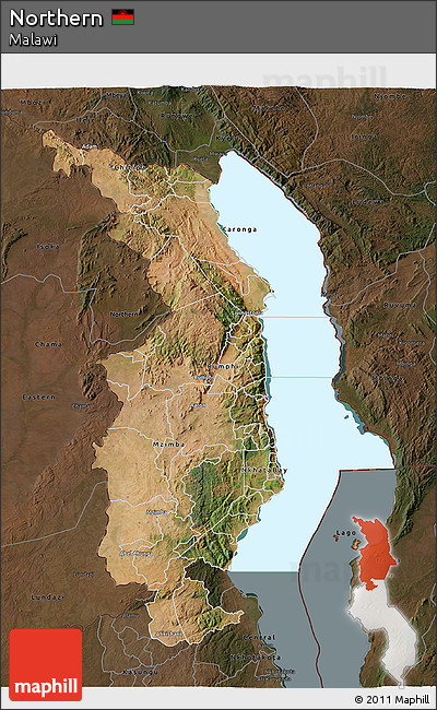 Satellite 3D Map of Northern, darken