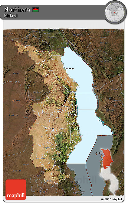 Satellite 3D Map of Northern, darken