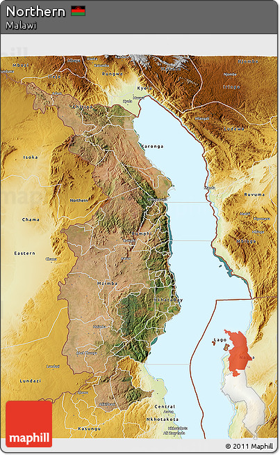 Satellite 3D Map of Northern, physical outside