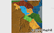 Political 3D Map of Chitipa, darken