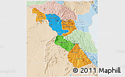 Political 3D Map of Chitipa, lighten