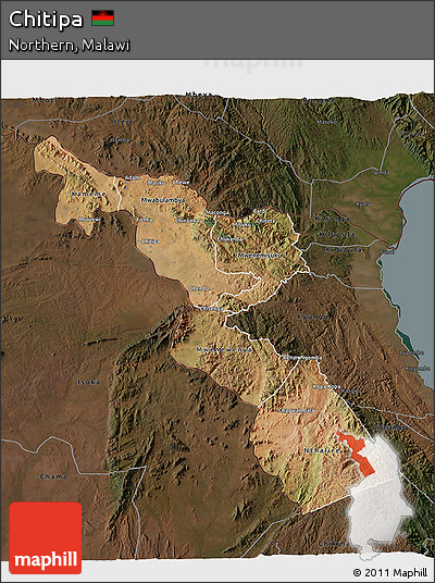 Satellite 3D Map of Chitipa, darken