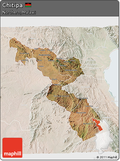 Satellite 3D Map of Chitipa, lighten