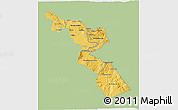 Savanna Style 3D Map of Chitipa, single color outside