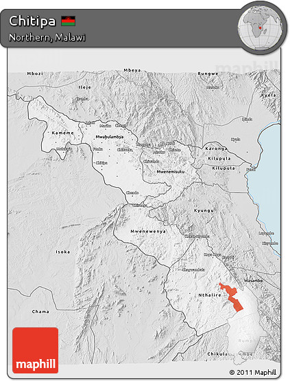 Silver Style 3D Map of Chitipa