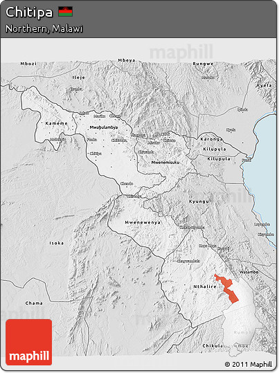 Silver Style 3D Map of Chitipa