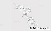 Silver Style 3D Map of Chitipa, single color outside