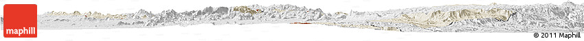 Shaded Relief Horizon Map of Chitipa, lighten, desaturated