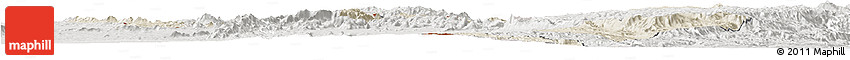 Shaded Relief Horizon Map of Chitipa, lighten, semi-desaturated
