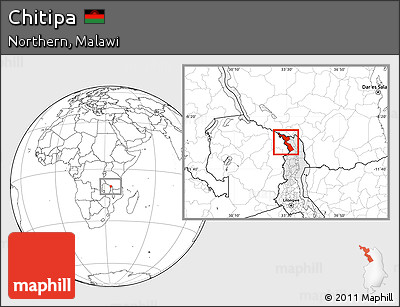 Blank Location Map of Chitipa, highlighted parent region