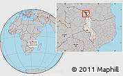 Gray Location Map of Chitipa, highlighted country, within the entire country