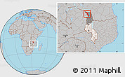 Gray Location Map of Chitipa, highlighted country, highlighted parent region, within the entire country