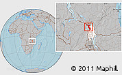 Gray Location Map of Chitipa, highlighted parent region, hill shading
