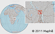 Gray Location Map of Chitipa, hill shading