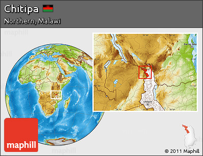 Physical Location Map of Chitipa, highlighted country