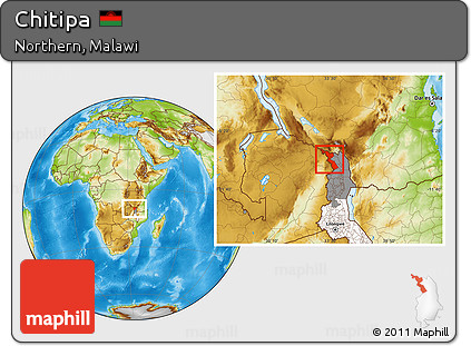 Physical Location Map of Chitipa, highlighted country, highlighted parent region