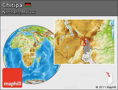 Physical Location Map of Chitipa, highlighted country, highlighted parent region