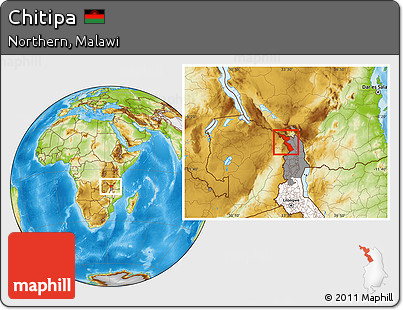 Physical Location Map of Chitipa, highlighted country, highlighted parent region