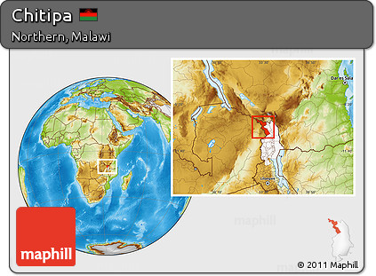 Physical Location Map of Chitipa, highlighted parent region