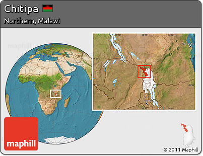 Satellite Location Map of Chitipa, highlighted parent region