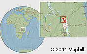 Savanna Style Location Map of Chitipa, highlighted parent region, hill shading