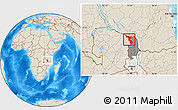 Shaded Relief Location Map of Chitipa, highlighted country, highlighted parent region