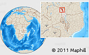 Shaded Relief Location Map of Chitipa, highlighted parent region, within the entire country