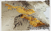 Physical Panoramic Map of Chitipa, semi-desaturated
