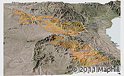 Satellite Panoramic Map of Chitipa, semi-desaturated
