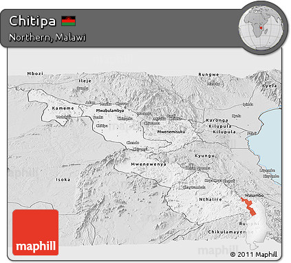 Silver Style Panoramic Map of Chitipa