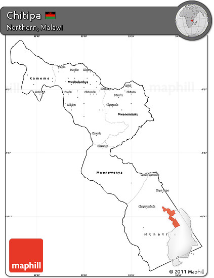 Blank Simple Map of Chitipa, cropped outside