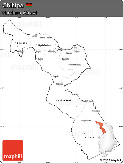 Blank Simple Map of Chitipa, cropped outside