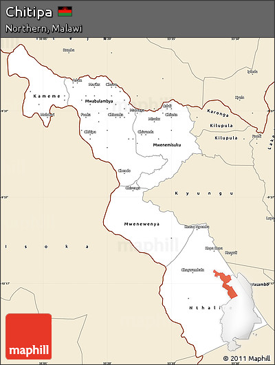 Classic Style Simple Map of Chitipa
