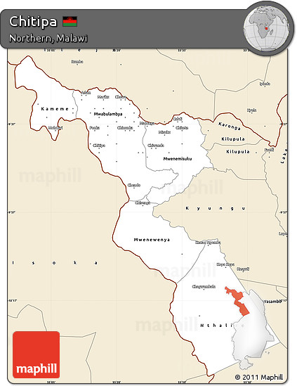 Classic Style Simple Map of Chitipa