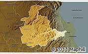 Physical 3D Map of Mabulabo, darken