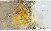 Physical 3D Map of Mabulabo, semi-desaturated