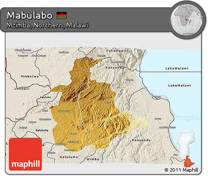 Physical 3D Map of Mabulabo, shaded relief outside