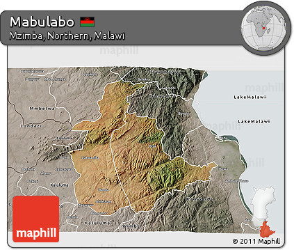Satellite 3D Map of Mabulabo, semi-desaturated