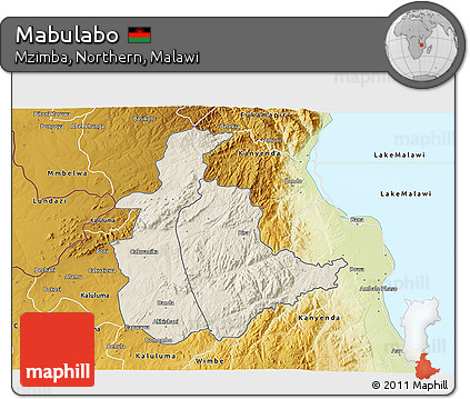 Shaded Relief 3D Map of Mabulabo, physical outside