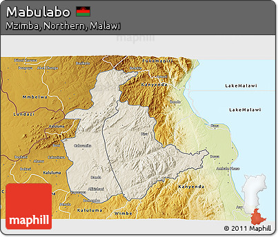 Shaded Relief 3D Map of Mabulabo, physical outside