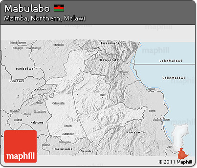 Silver Style 3D Map of Mabulabo