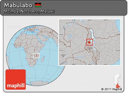 Gray Location Map of Mabulabo