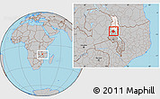 Gray Location Map of Mabulabo, highlighted grandparent region, within the entire country