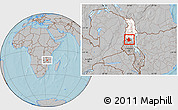 Gray Location Map of Mabulabo, highlighted grandparent region, hill shading