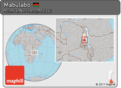 Gray Location Map of Mabulabo, highlighted parent region