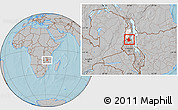 Gray Location Map of Mabulabo, highlighted parent region, hill shading