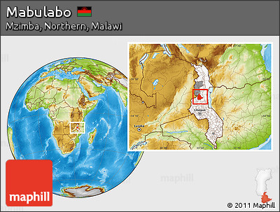 Physical Location Map of Mabulabo, highlighted country, highlighted parent region